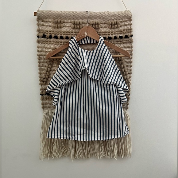 ALICE + OLIVIA| Stripe 100% Cotton Ruffle Swing Top - Picture 3 of 11